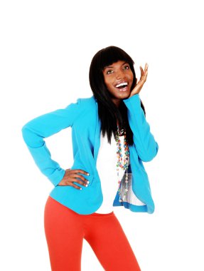 Happy black woman. clipart