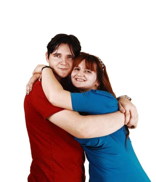Hugging couple in closeup. — Stock Photo, Image