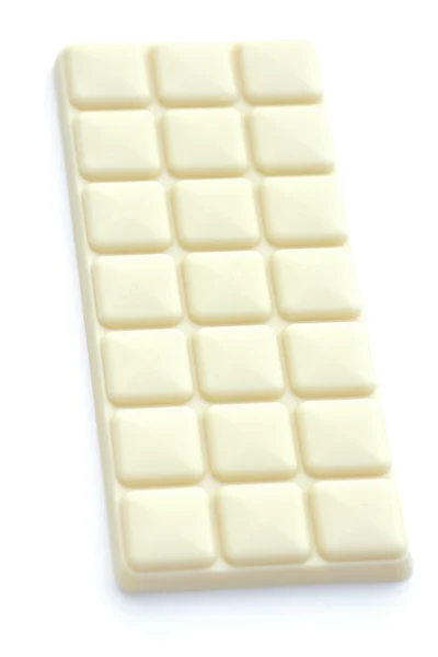 Staaf-van-witte chocolade op wit wordt geïsoleerd — Stockfoto