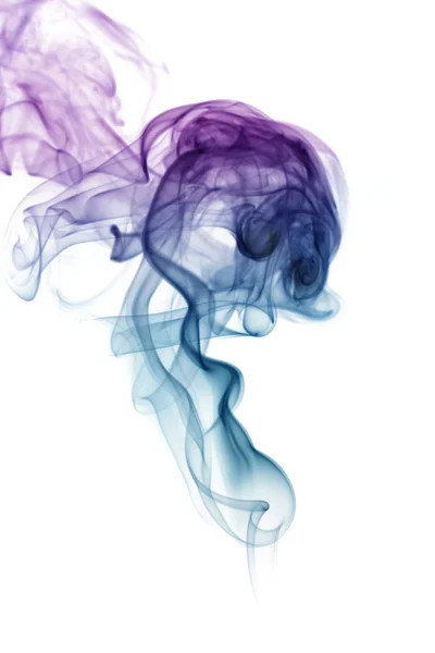 Wave and smoke of different colors isolated on white — Stock Photo, Image