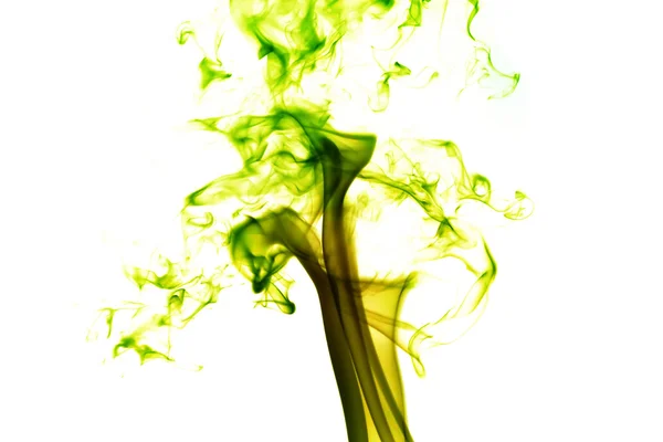 Dalga ve farklı renk üzerine beyaz izole duman — Stok fotoğraf