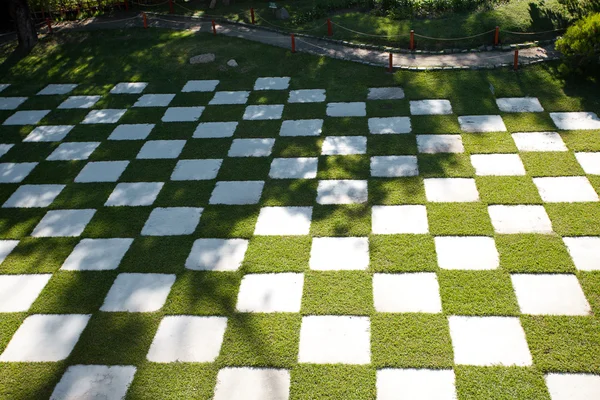 Area in the form of chess in the Japanese garden — Stock Photo, Image