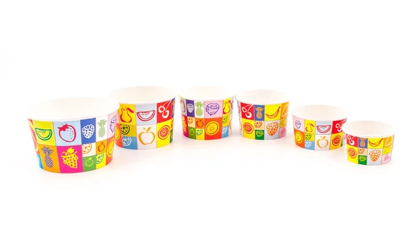 Colorufl σχεδιασμός χαρτί πιάτα/κύπελα παγωτού — Φωτογραφία Αρχείου