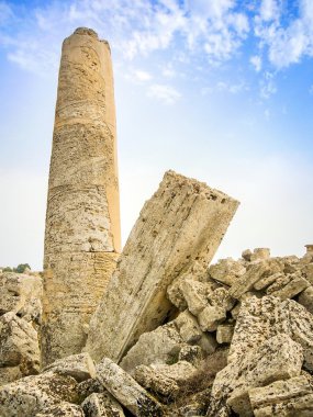 Old roman ruins column