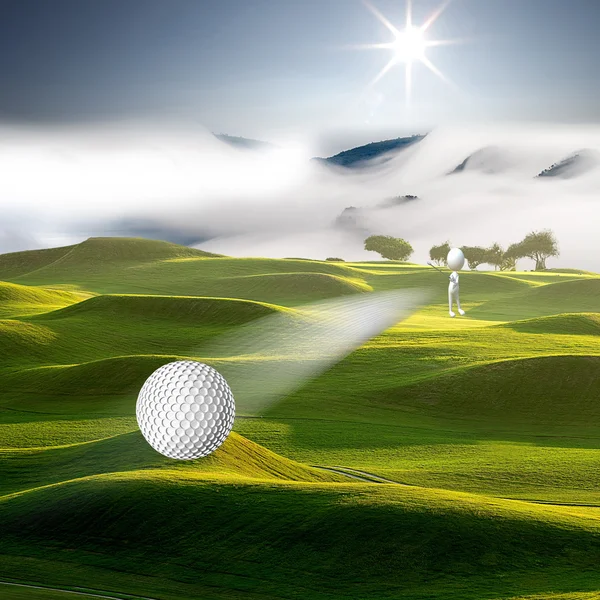 Привет, давай играть в гольф. — стоковое фото