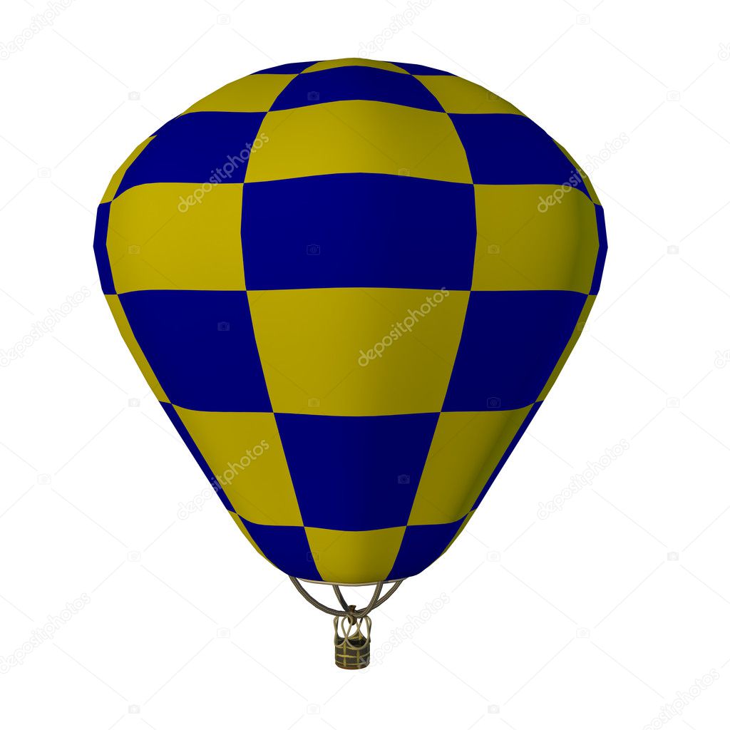 Hot air balloon, isolated against background