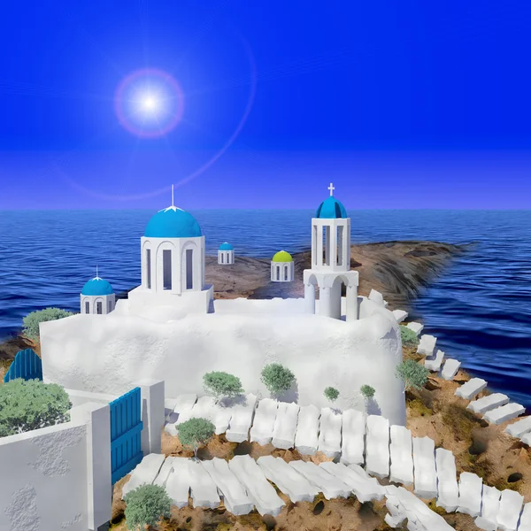 Řecké architektury s bule sky pro adv nebo jiné účel použití — Stock fotografie