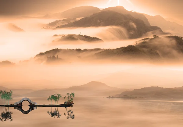 Pintura paisagem chinesa — Fotografia de Stock
