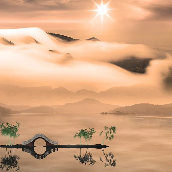Chinese landschap schilderij — Stockfoto
