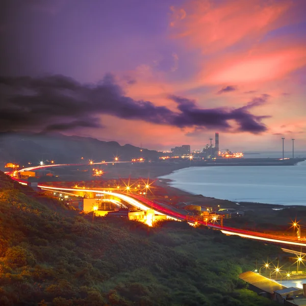Nocny widok na Tajwanie — Zdjęcie stockowe