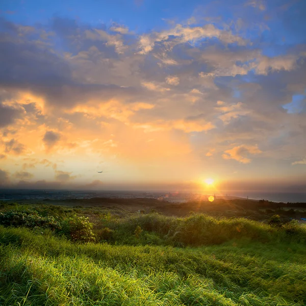 日没の美しいカントリー ビュー — ストック写真