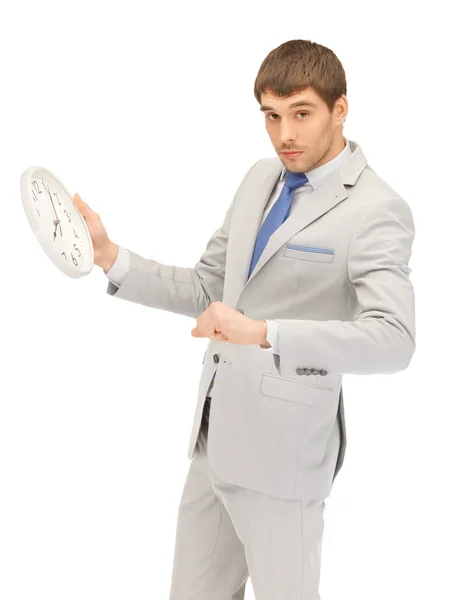 Man with clock — Stock Photo, Image