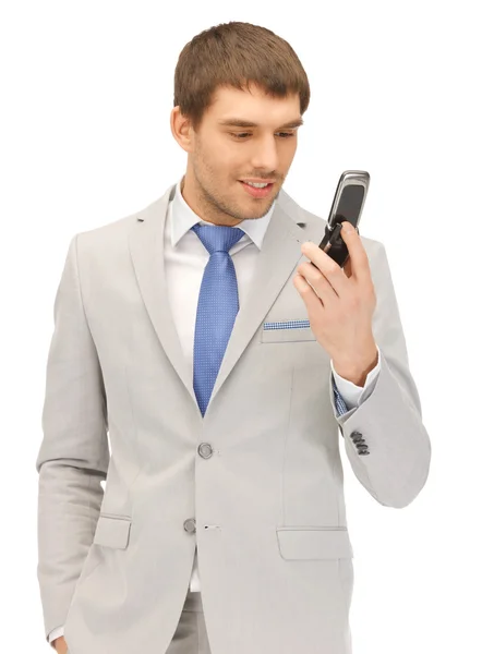 Handsome man with cell phone — Stock Photo, Image