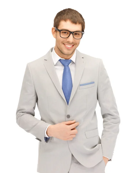 Щасливий бізнесмен в окулярах — стокове фото