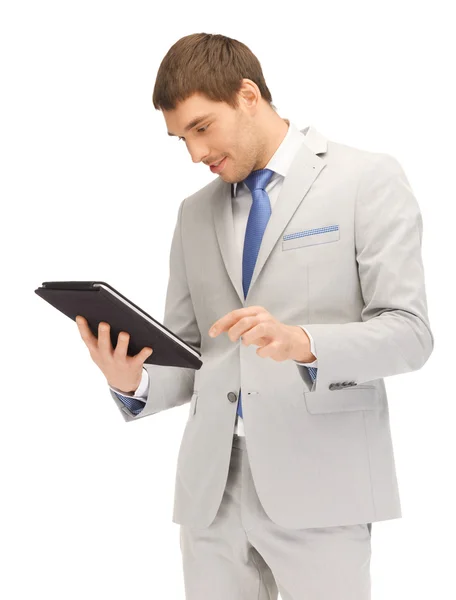 Happy man with tablet pc computer Stock Image