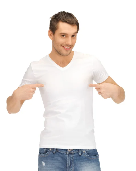 Όμορφος άνδρας στο άσπρο πουκάμισο — Φωτογραφία Αρχείου