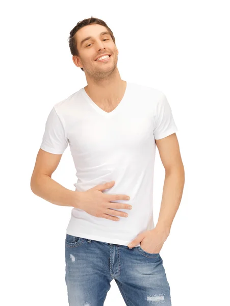Full man in white shirt — Stock Photo, Image