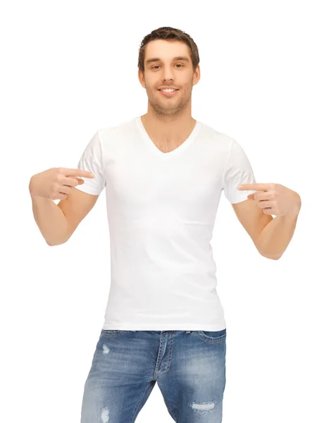 Stilig man i vit skjorta — Stockfoto