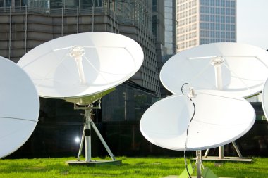 Parabolic satellite dish receivers clipart