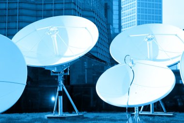 Parabolic satellite dish receivers clipart