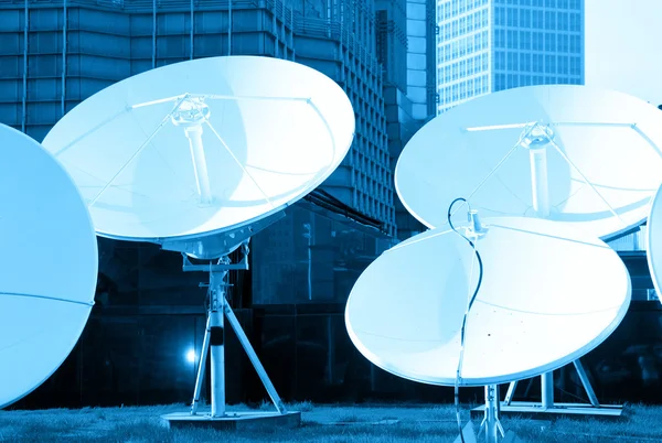 Parabolic satellite dish receivers — Stock Photo, Image
