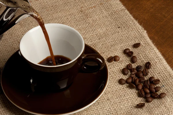 커피와 콩 한 잔 — 스톡 사진