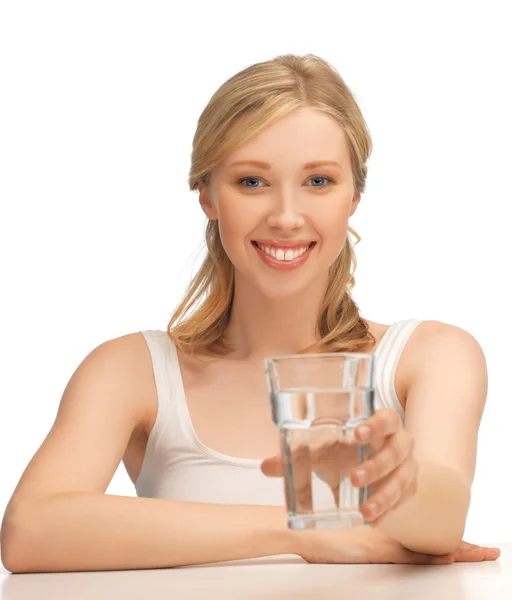 Mujer con vaso de agua —  Fotos de Stock