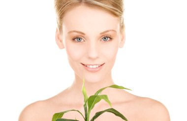 Woman with sprout clipart