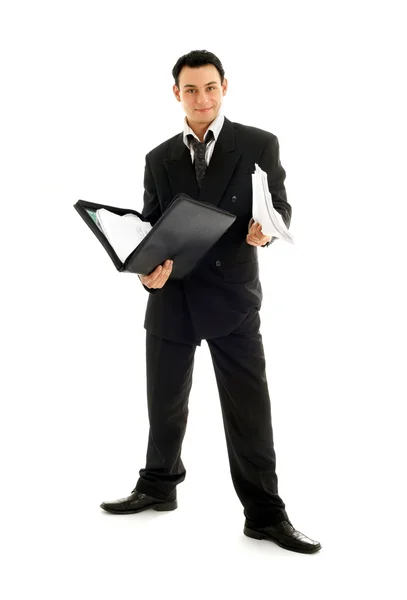 Businessman with folder — Stock Photo, Image