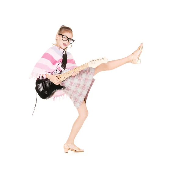Девочка-гитара — стоковое фото
