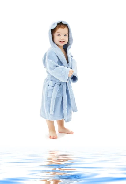 Chlapeček v modrém šatu — Stock fotografie
