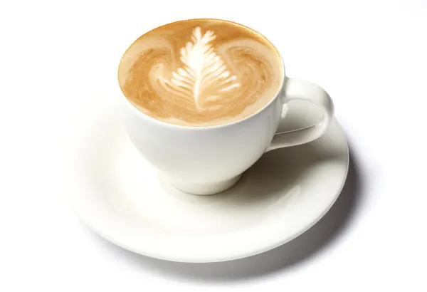 Barista xícara de café isolado sobre branco — Fotografia de Stock