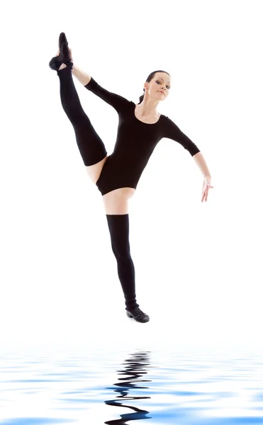 Fekete balett-trikó-fitnesz oktató — Stock Fotó