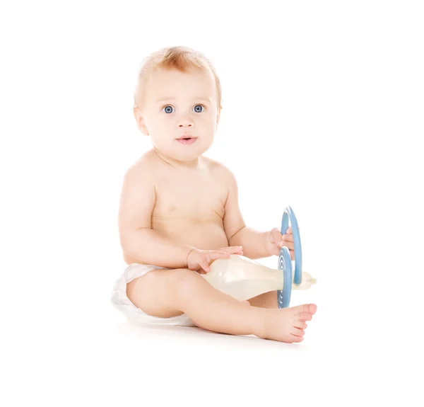 Babyjongen met grote fopspeen — Stockfoto