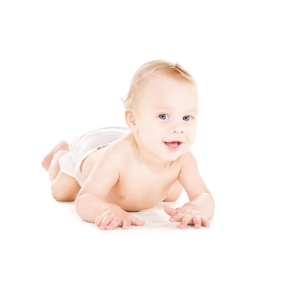 Baby in Windel legen — Stockfoto