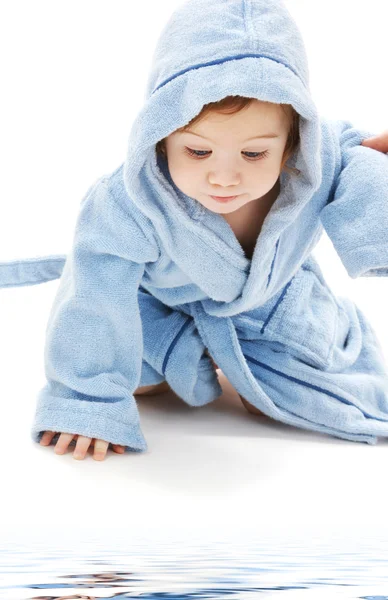 stock image Baby boy in blue robe