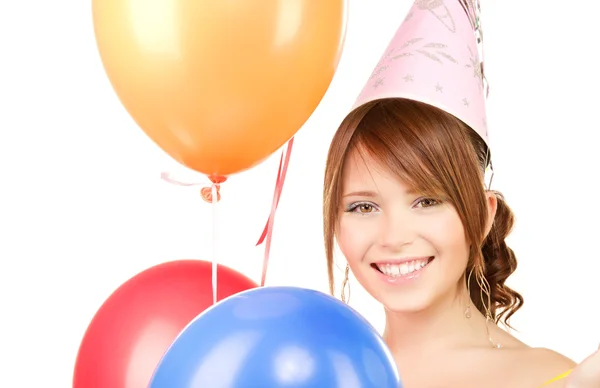 Κορίτσι κόμμα με μπαλόνια — Φωτογραφία Αρχείου