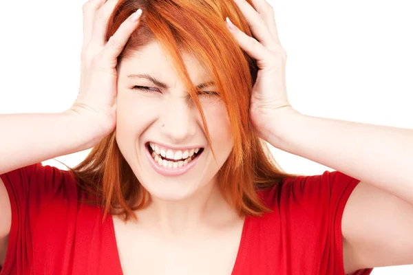 Mutsuz Kızıl saçlı kadın — Stockfoto