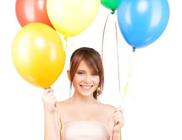 Feliz adolescente con globos — Foto de Stock