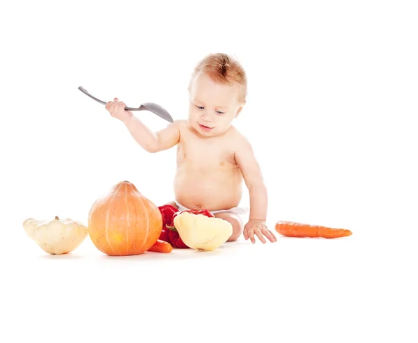 Chłopczyk z warzywami — Zdjęcie stockowe