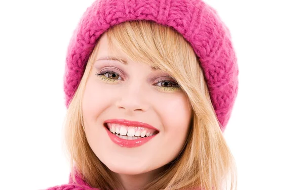 Happy teenage girl in hat Stock Picture