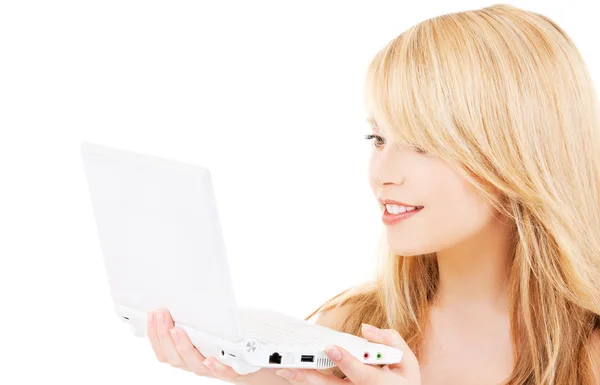 Teenage girl with laptop computer Stock Picture