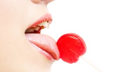 Lips, tongue and candy clipart