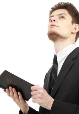 Man with holy bible clipart
