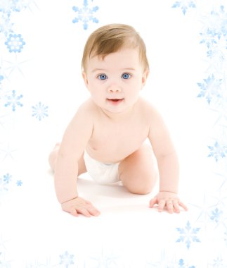 Crawling baby boy clipart