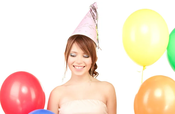Party girl with balloons — Stock Photo, Image