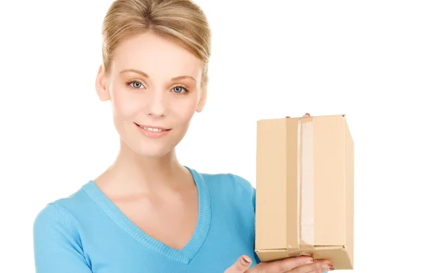 Businesswoman with parcel — Stock Photo, Image