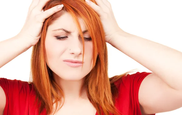 Mutsuz Kızıl saçlı kadın — Stockfoto