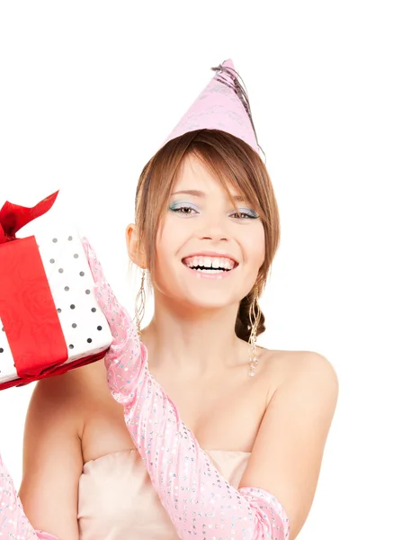 선물 상자와 파티 소녀 — 스톡 사진