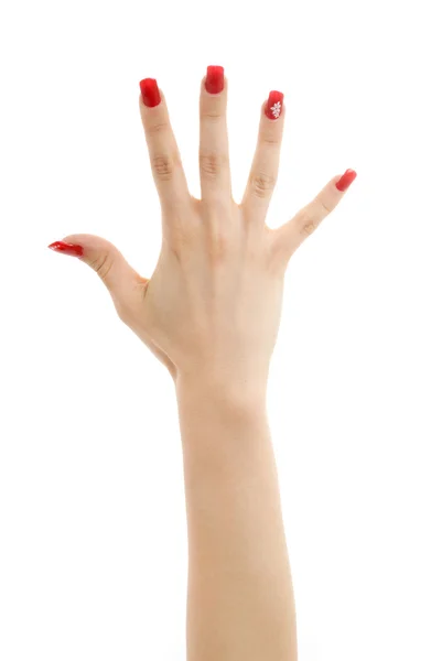 stock image Hand with red nails